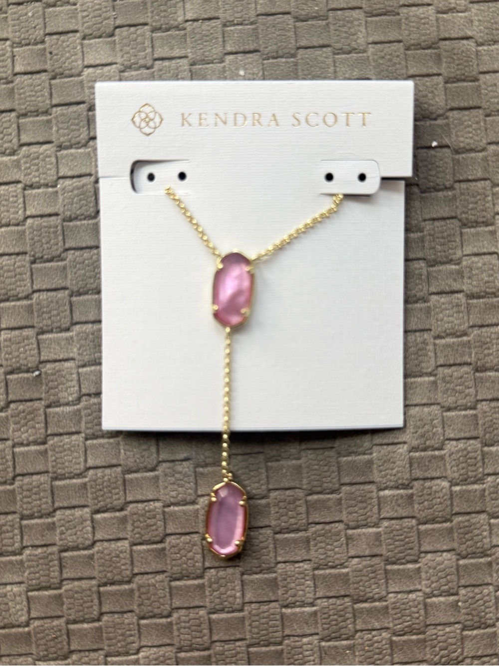 Kendra Scott Elisa Pink Gold Y-Shape Pendant Necklace